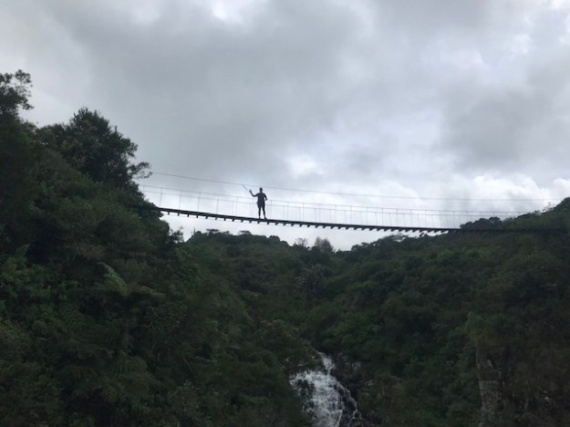 husband on sky walk Nyanga Zimbabwe